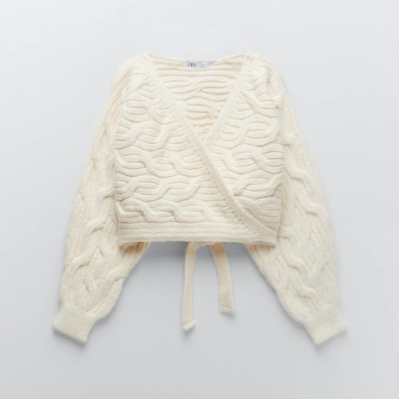 Zara Cable Knit Sweater Jacket - Picture 13 of 14